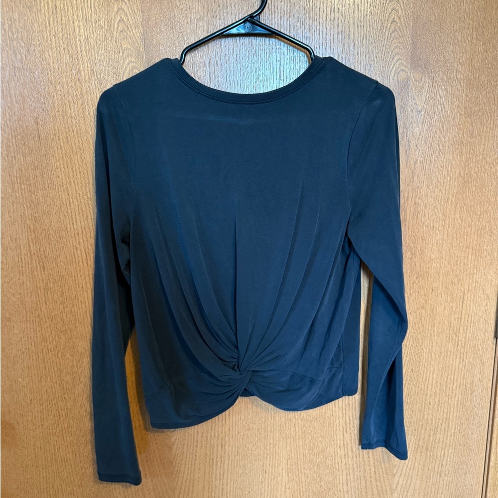 JoyLab Dark Gray Long-Sleeve Twist-Front Tee